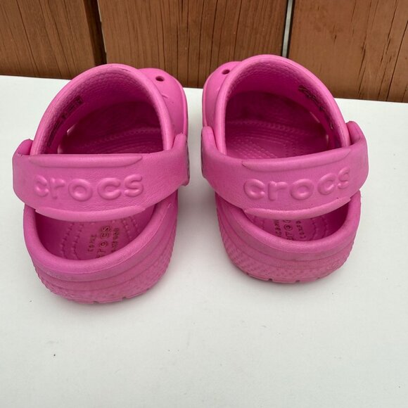 Crocs Kids Classic Clog Pink Slip-On Sandals Size C8 - Picture 3 of 9